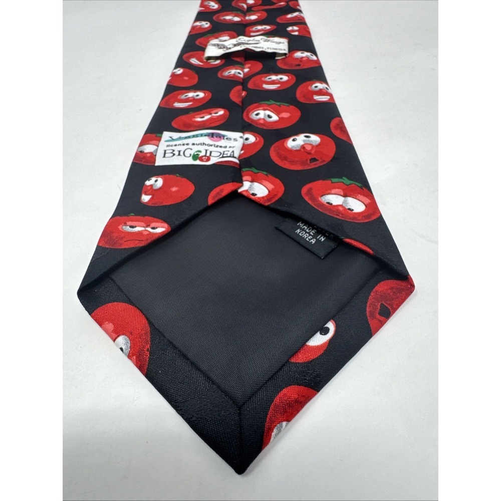 EAGLES WINGS TIE 58" Men's Veggie Tales Black & Red Bob the Tomato Big Idea 90s - Picture 7 of 8